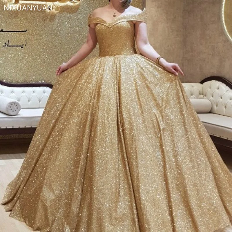 

Сексуальное женское бальное платье с золотыми блестками, арабские вечерние официальные платья Дубая, платья 2021, длинные платья для выпускн...
