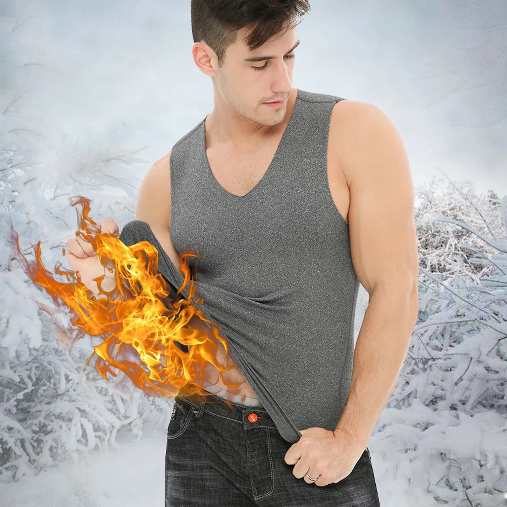 Мужской бесшовный теплый жилет Зимняя мужская приталенная версия длинный