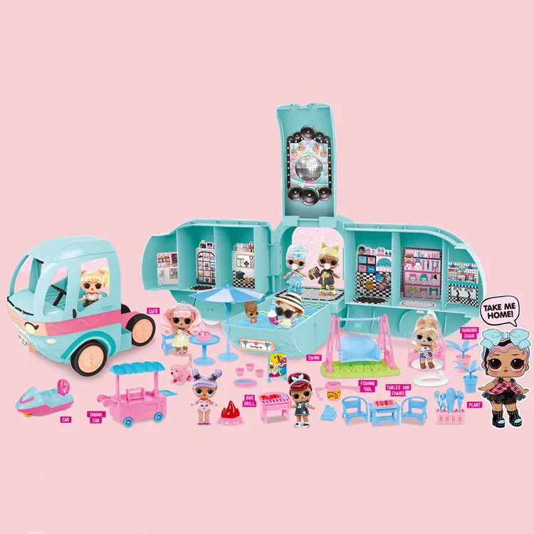 

L.O.L. Surprise! 2-in-1 Glamper Fashion Camper with 22+ Surprises the LOL dolls car The best gift for Kids