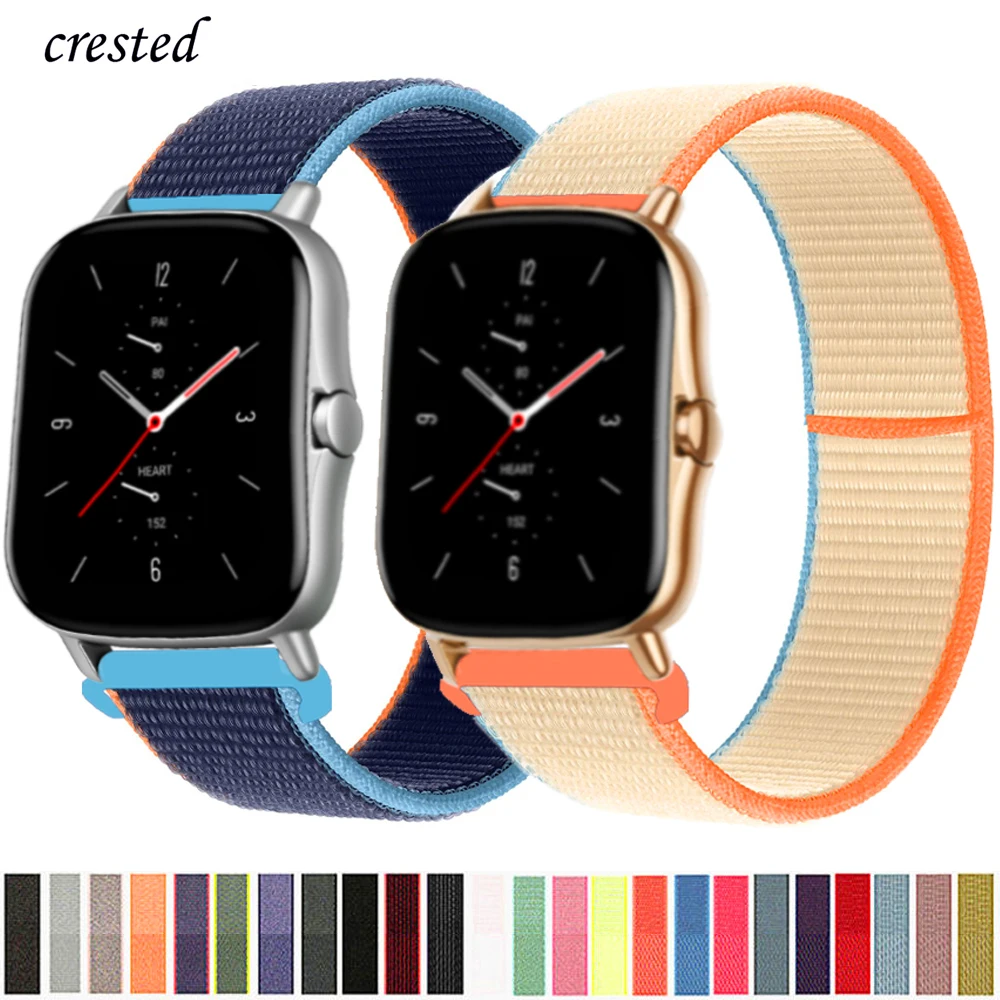

20mm/22mm Nylon band For Amazfit GTS/2/2e/GTS2 Mini/GTR 42mm/47mm/GTR2/2e/stratos 2/3 Sport Loop belt Bracelet Amazfit bip strap