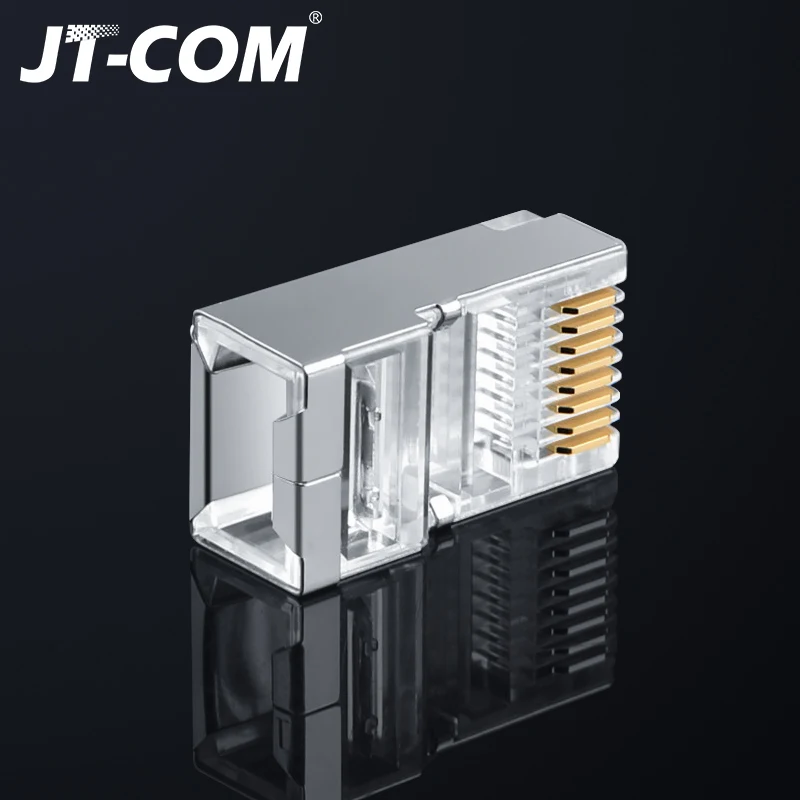 Разъем Cat6 RJ45 8P8C Модульный разъем кабеля Ethernet Позолоченный сетевой Cat 6 100PCS Crystal 8Pin