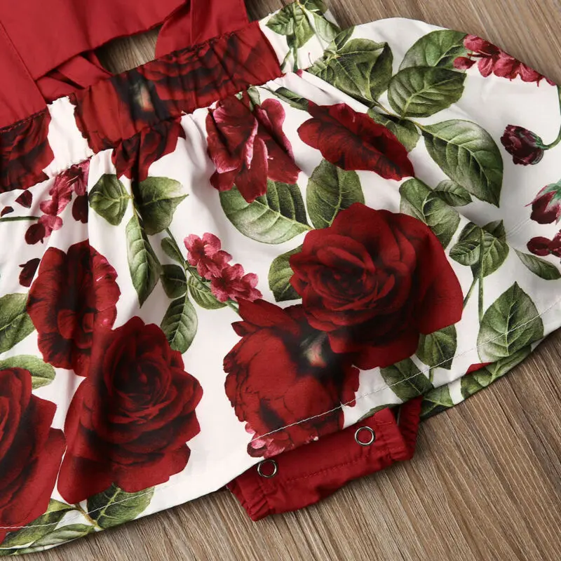 Детские Боди 2019 для малышей новорожденных девочек с цветочным рисунком без