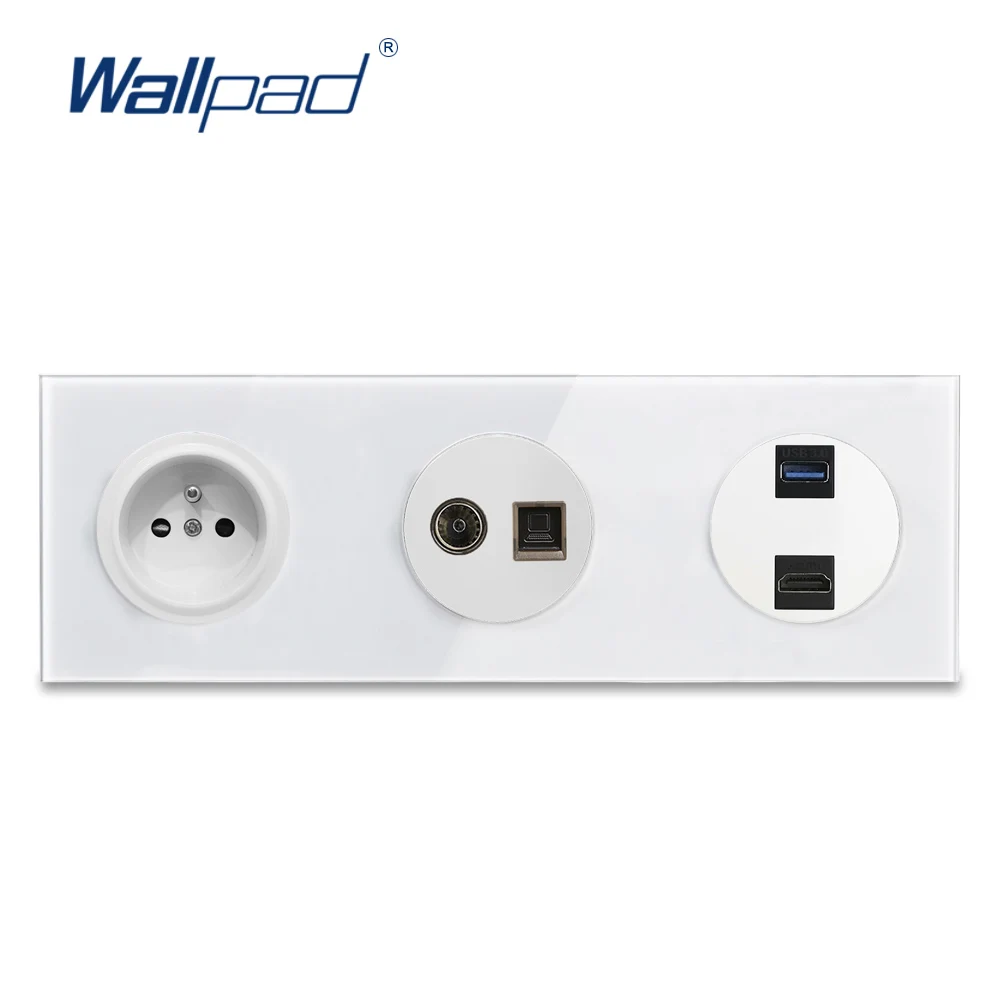 Европейская французская розетка Wallpad для передачи данных по телевизору USB 3 0