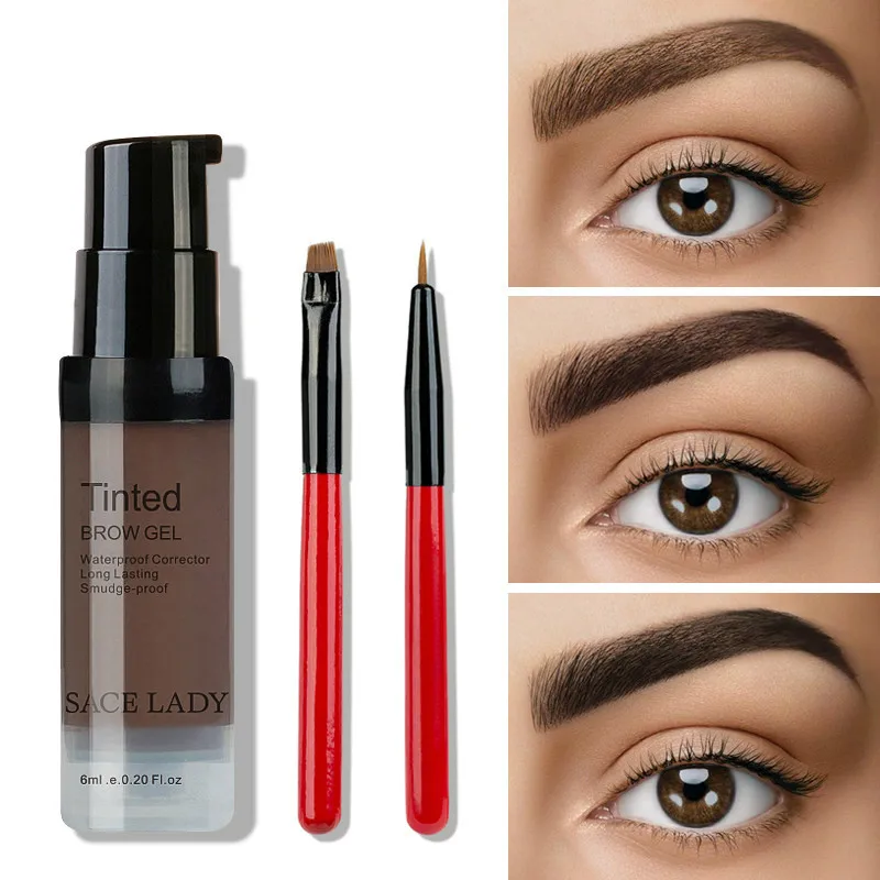 Горячая Распродажа 6 цветов гель для бровей из хны водостойкая краска набор