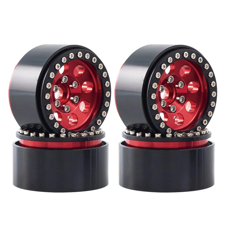 

4 шт. 1,9 металлический замок с Бусиной, 8 круглых отверстий, обод ступицы колеса для 1/10 RC Crawler Axial SCX10 90046 AXI03007 Traxxas TRX4 D90