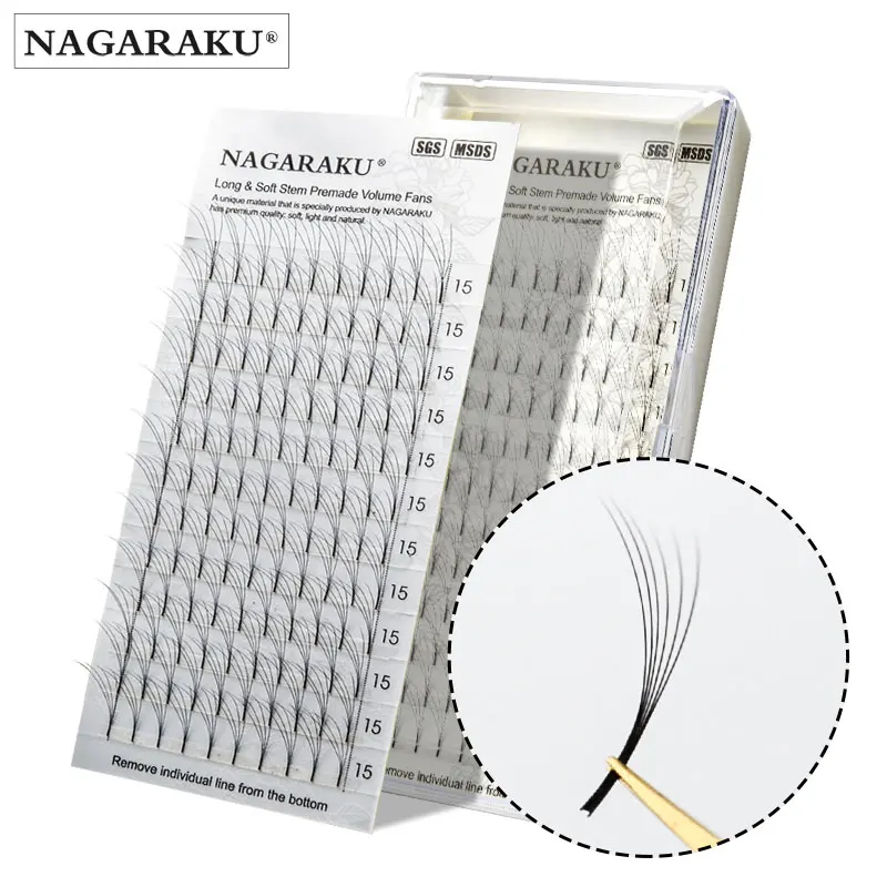 Готовые объемные ресницы NAGARAKU 6D 3d/4d/5d/6d русский объем наращивание ресниц готовые