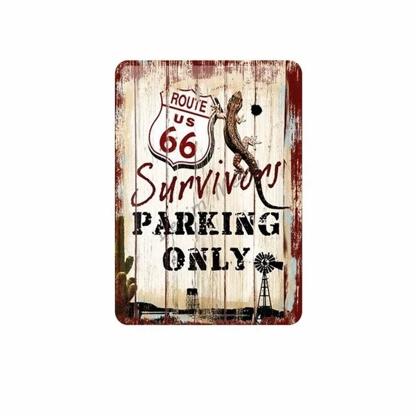 

Newest Style Route 66 Plaque Vintage Metal Tin Signs Home Bar Garage Decoration Shabby Chic Discover America Wall Stickers WY2