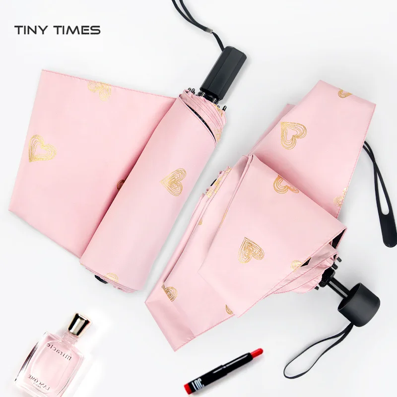 

Umbrella Women Rain Umbrella Black Folding Sunscreen Ultraviolet Protection Gift Umbrella Automatic Umbrella Rain Women Ys066