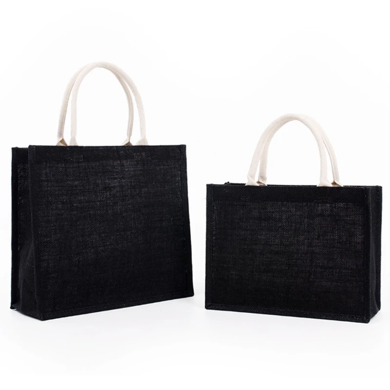 

Jute Tote Bags Eco Friendly Shopping Bag with Handles Reusable Grocery Organizer for Women Girls
