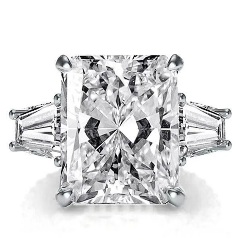

Huitan Hyperbole Rectangular Cubic Zirconia Rings Wedding Engagement Accessories for Women Fashion Luxury Jewelry Wholesale Lots