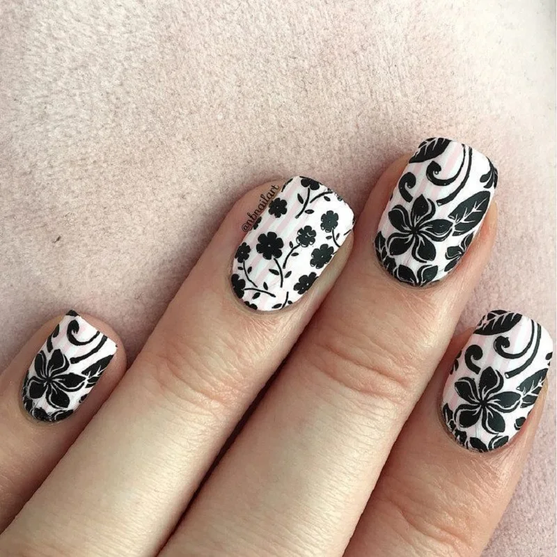 Кружевной Цветочный узор для ногтей BORN PRETTY печатная пластина дизайна шаблон