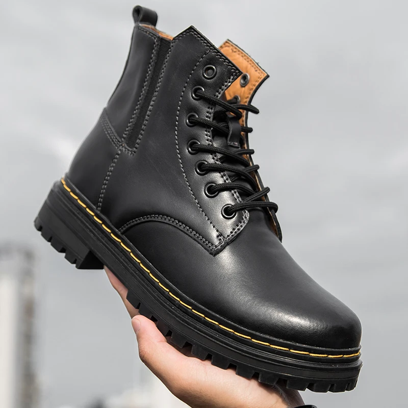 

New Arrival Casual Boots for Mens Black Brown British Retro Boots Men Rubber Sole Motorcycle Boots Man Fashion Casual Shoes Men
