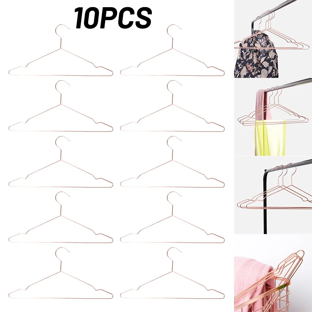 

10pcs Solid Iron Hanger Drying Rack Non-slip Clothes Support Clothes Hangers 42x 21cm Store Organization Rack