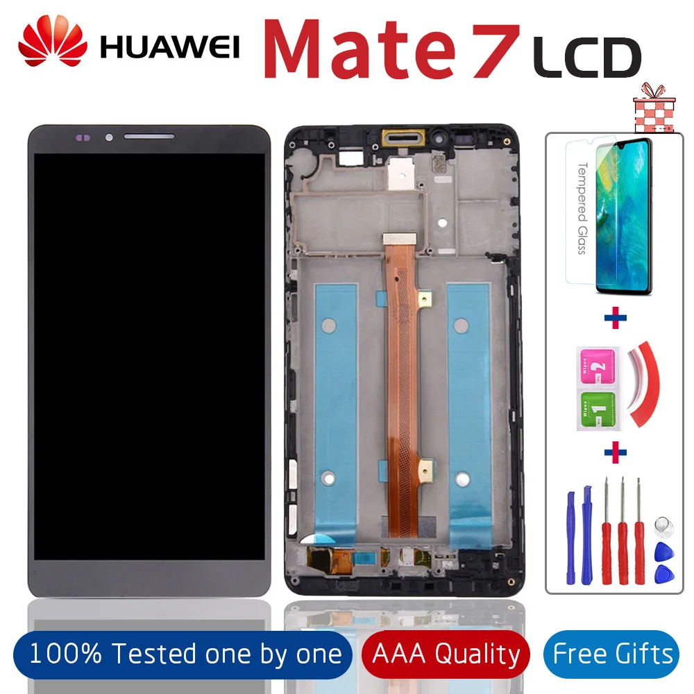 6 0 ''для HUAWEI mate 7 Дисплей lcd ips сенсорный экран с рамкой дигитайзер замена MT7-TL00