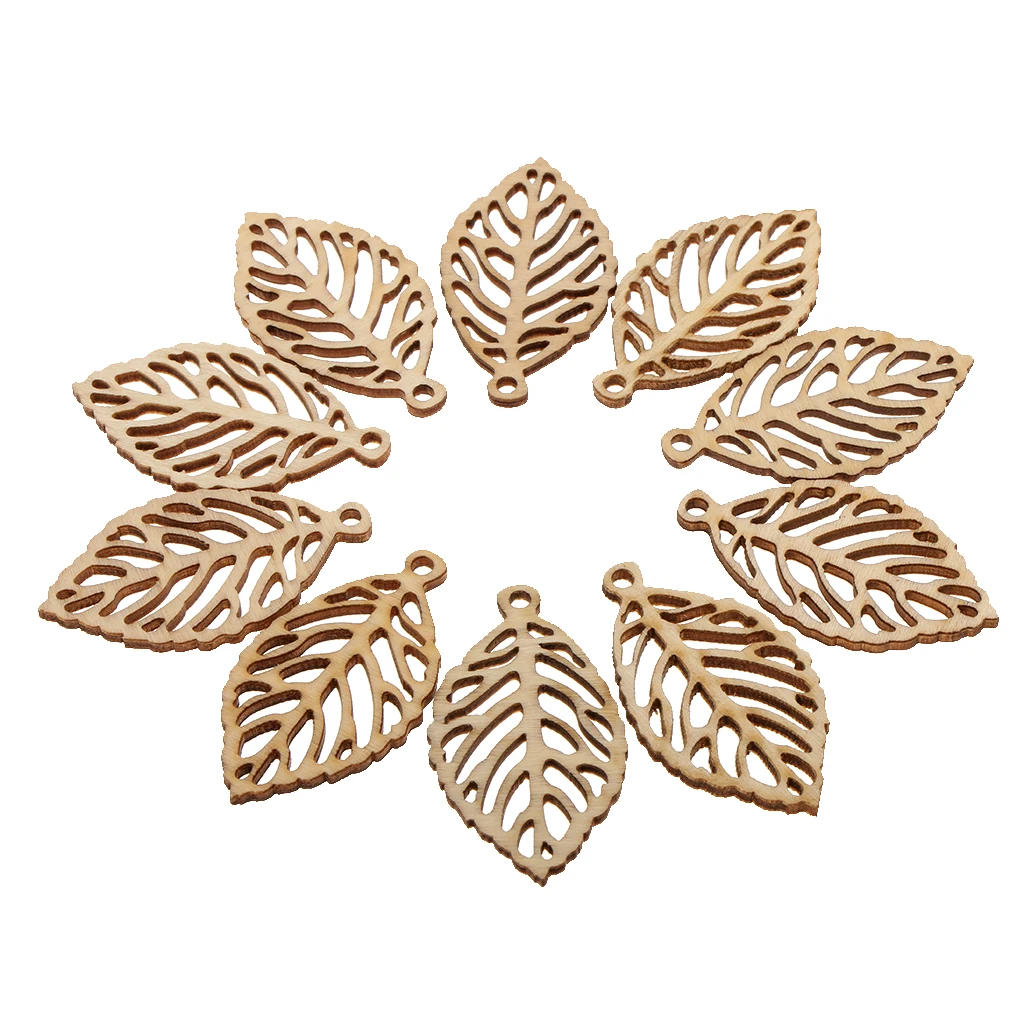 10Pcs Unfinished Wooden Pendants For DIY Earrings Necklace Jewelry | Дом и сад