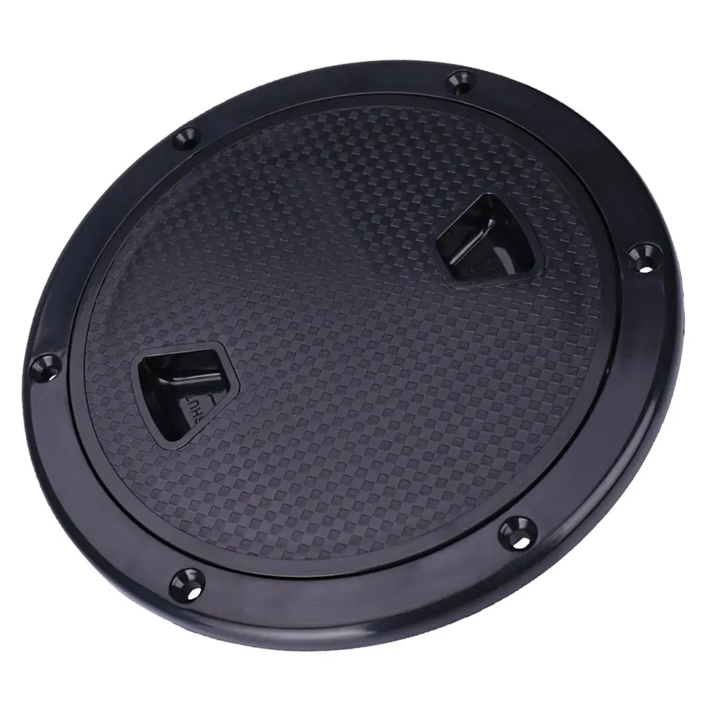 

UV Resistant Black Plastic 8" Access Hatch Cover Screw Out Deck Plate Black