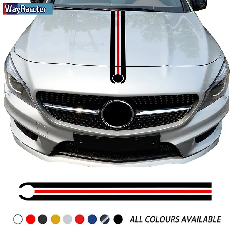 Наклейка на капот автомобиля наклейка в полоску для Mercedes Benz W204 W205 W176 W177 A45 CLA250 W213
