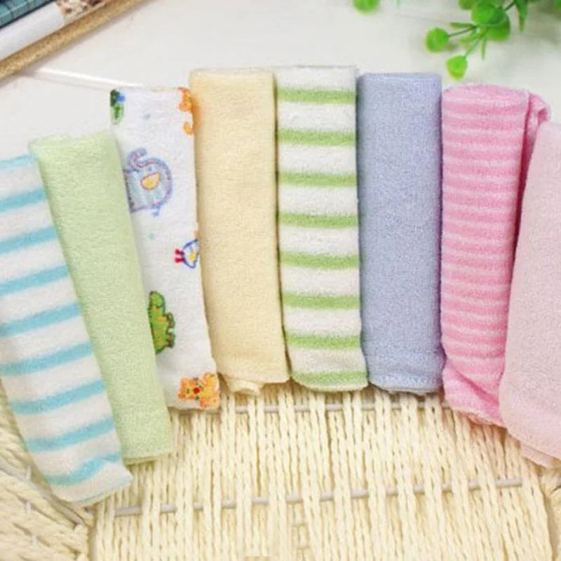Toallitas suaves de 20x20cm para beb&eacute; reci&eacute;n nacido, 8 piezas, toalla seca para lactancia, herramientas &uacute;tiles para el hogar-0