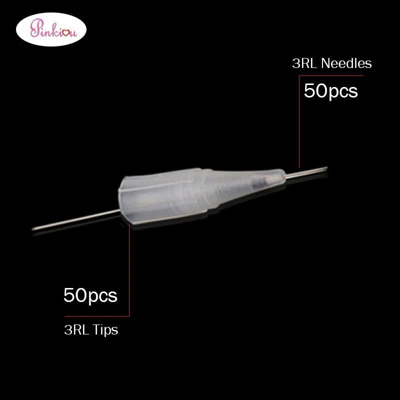 

50 шт., иглы для татуажа бровей с 3RL типсами