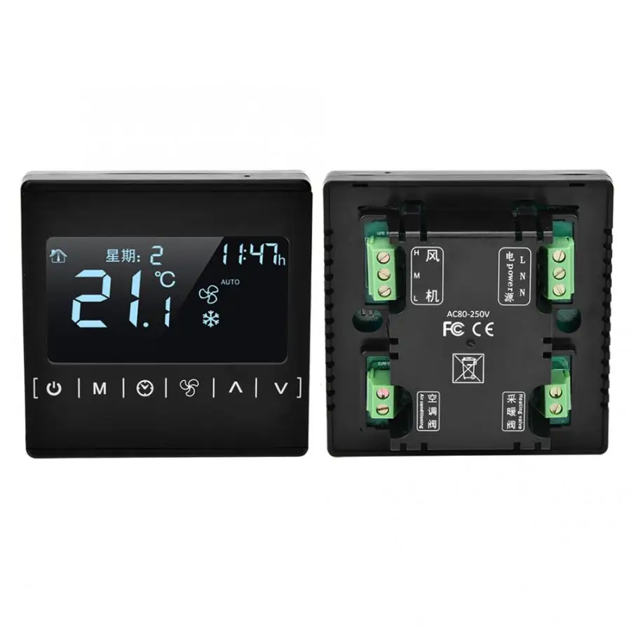 Контроллер для кондиционера термостат 2 в 1 с катушкой вентилятора сенсорный
