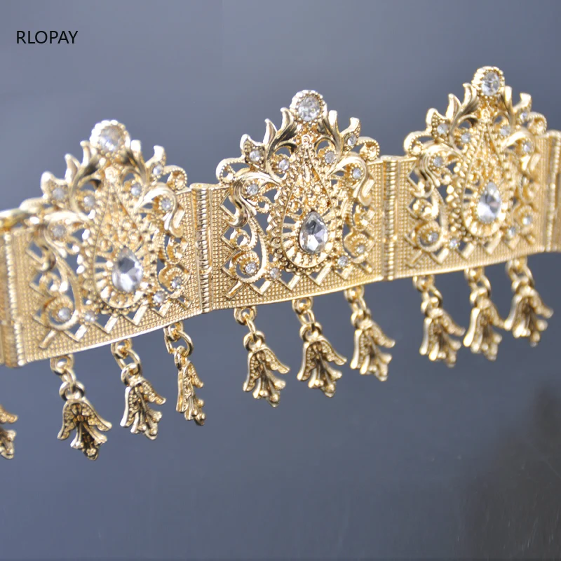 Хрустальная повязка на голову для девочек золотые аксессуары волос женщин