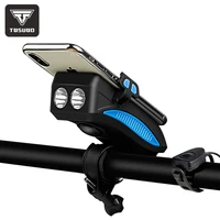 tosuod bicycle light headlights accessories charging waterproof light flashlight mountain bike mobile phone holder