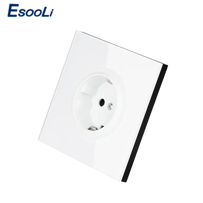 EsooLi панель адаптера зарядного устройства из золотого стекла 16 А европейская