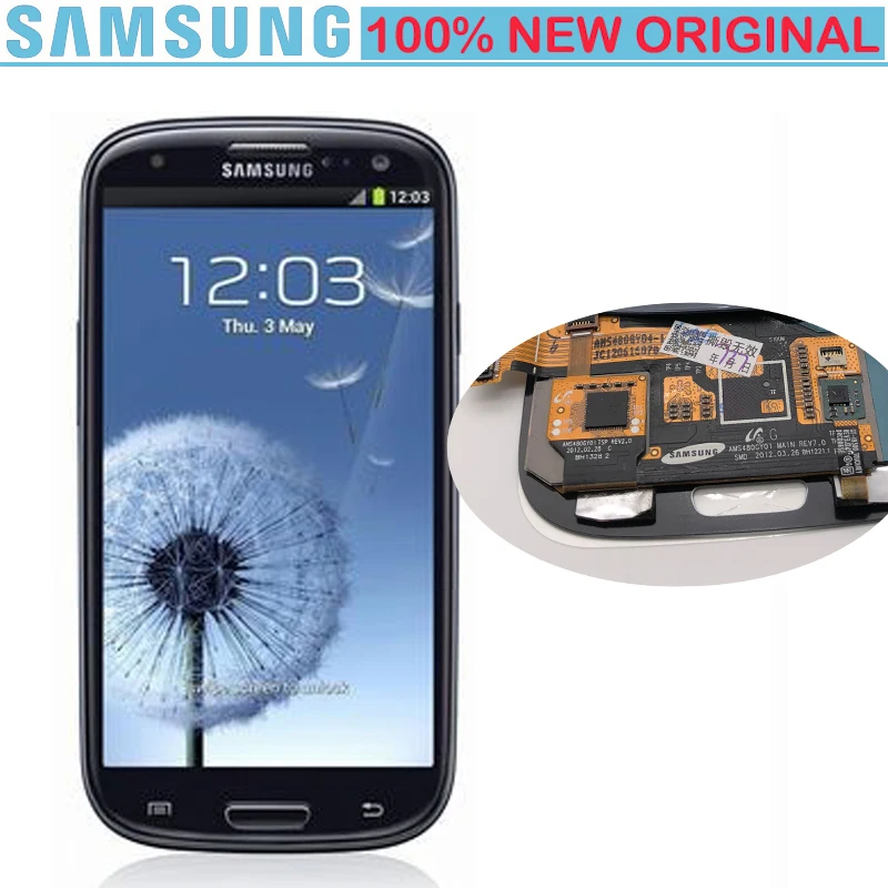 Оригинальный сменный ЖК экран AMOLED 4 8 дюйма для SAMSUNG Galaxy S III S3 i9300 i9300i i9305 с рамкой и