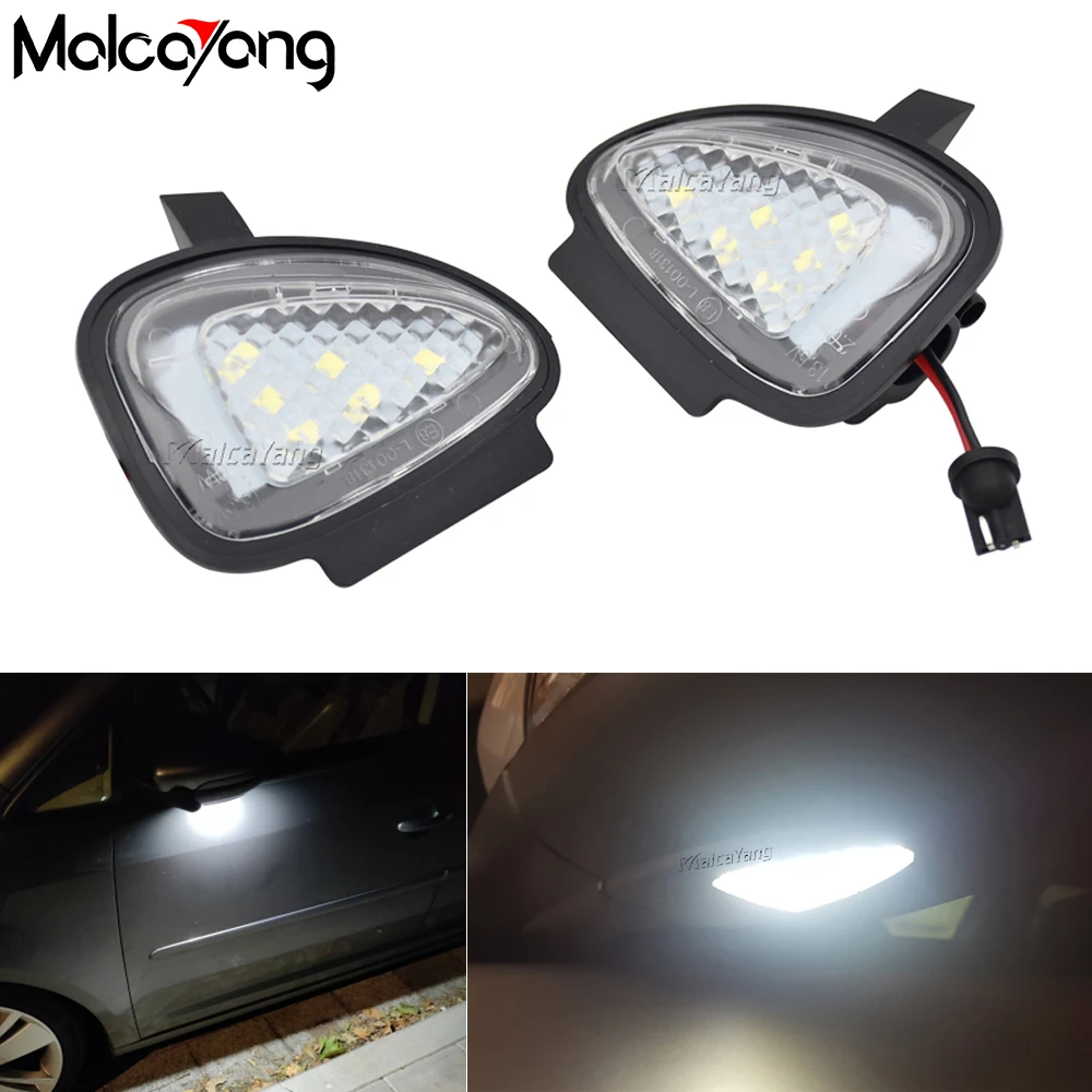 

2PCS Canbus White LED Front Under Side Mirror Puddle Light Courtesy Lamp For Volkswagen VW Golf 6 GTI Cabriolet Passat B7 Touran