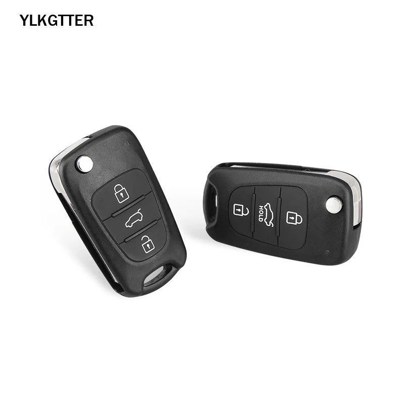 YLKGTTER 3 Buttons Car Key Shell Case For Hyundai I20 I30 IX35 I35 Kia Picanto Sportage K5 Flip Floding Remote | Автомобили и