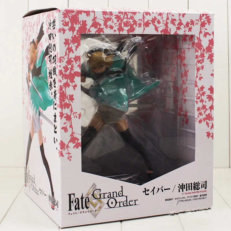 21 см фигурку аниме Fate Grand для KOHA ACE Okita Souji Сакура сабля Боевая версия PVC Моделя с