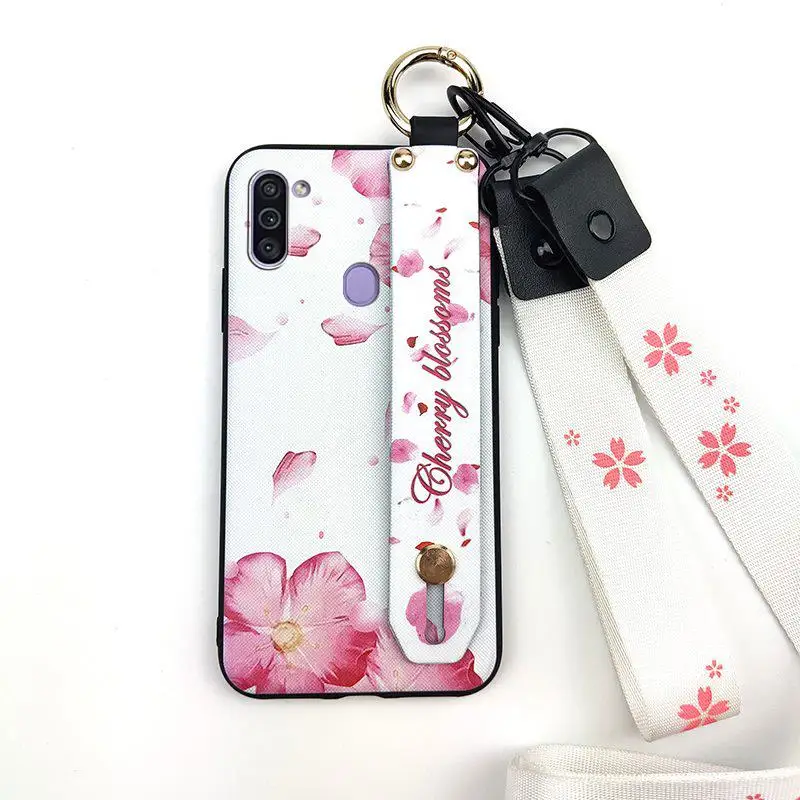 Силиконовый чехол с откидной ножкой и ремешком на запястье для Samsung Galaxy