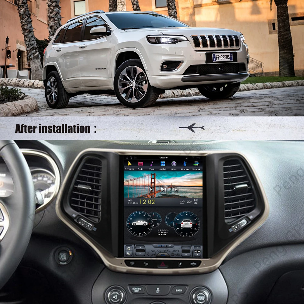 Автомагнитола для JEEP Cherokee 2014-2019 Android мультимедийный плеер стерео экран Tesla аудио