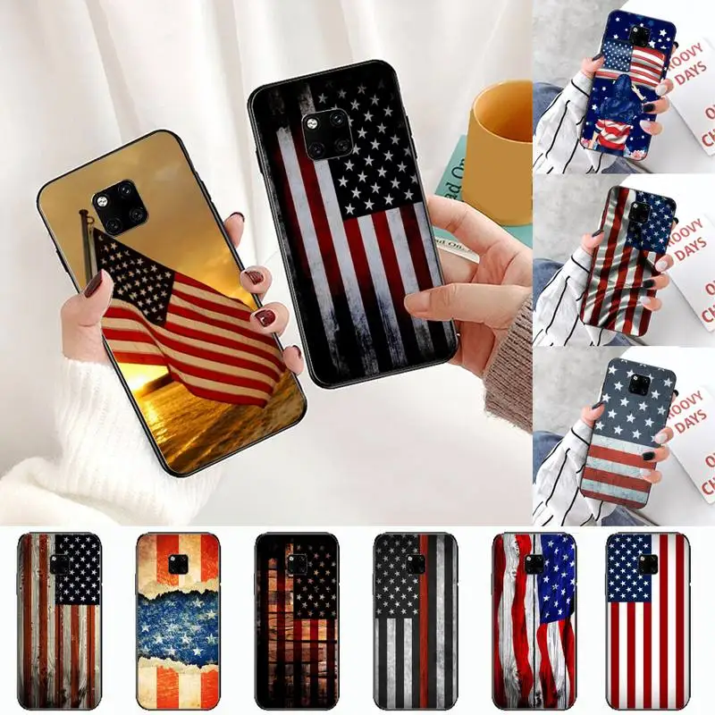 

American Flag Phone Case For Huawei honor Mate P 10 20 30 40 i 9 8 pro x Lite smart 2019 nova 5t