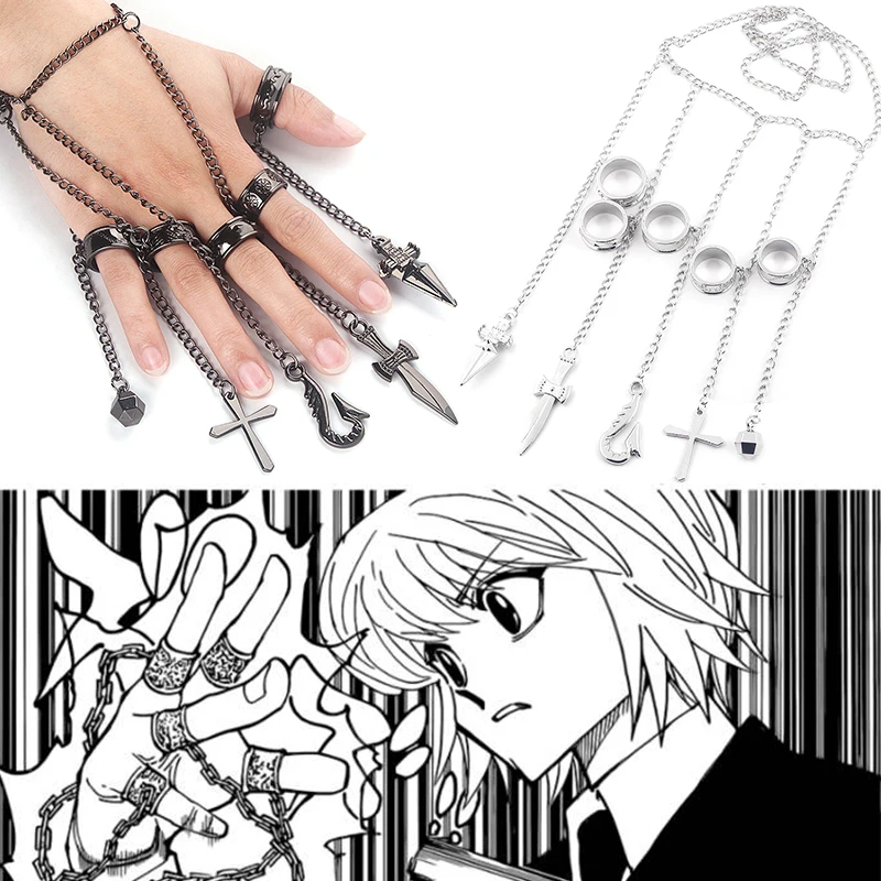 Hunter x Kurapika кольца мультфильм косплей костюм реквизит металлическое кольцо
