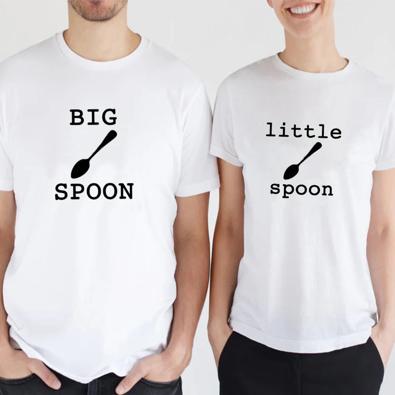 

Big Spoon Little Spoon Tshirt Couples Shirts Set Cute Valentines Gift for Couples Tee His and Hers Plus Size Women Kawaii