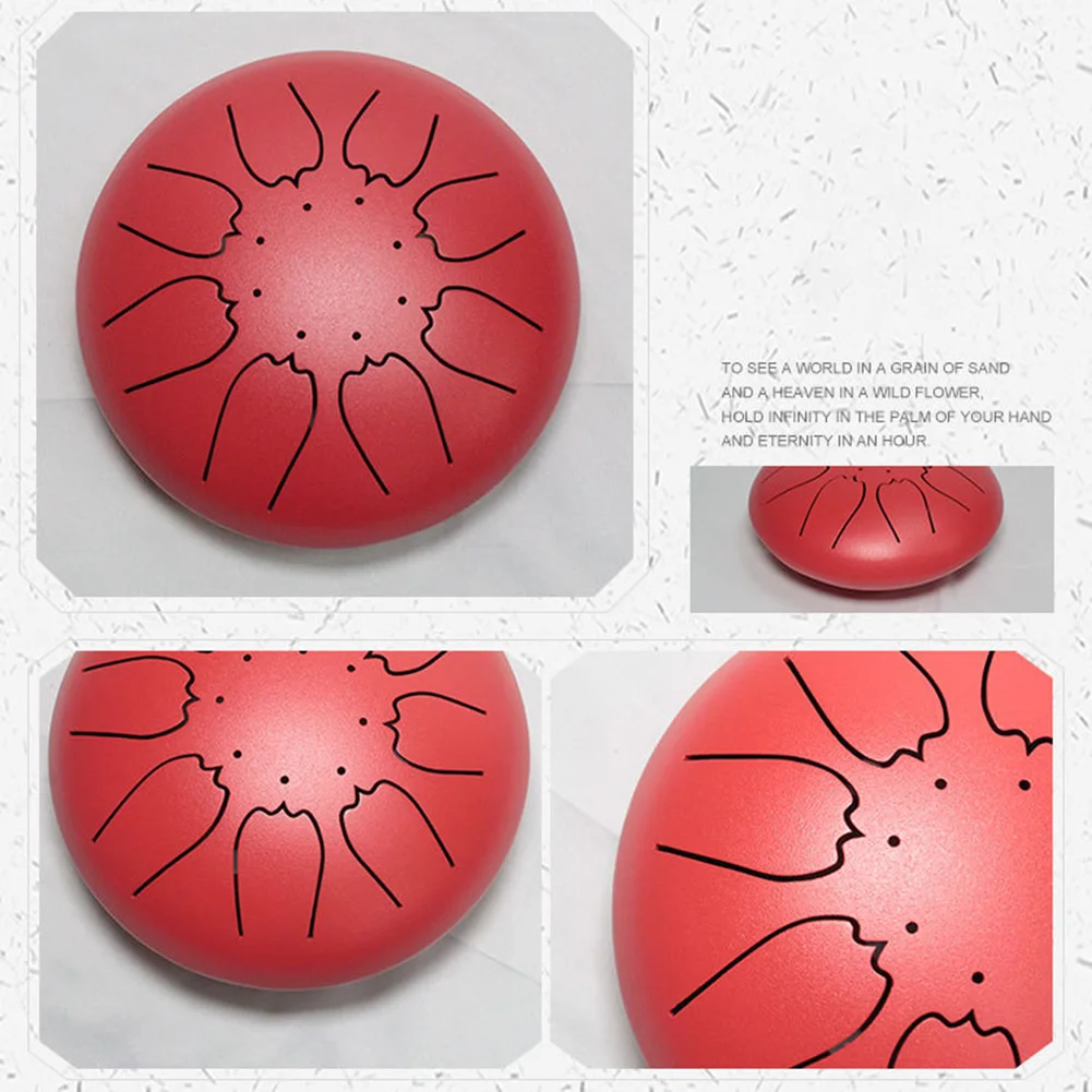 

Hot Alloy Steel Tongue Drum Drumsticks Gift Ethereal Sounds Round for Home Yoga MVI-ing