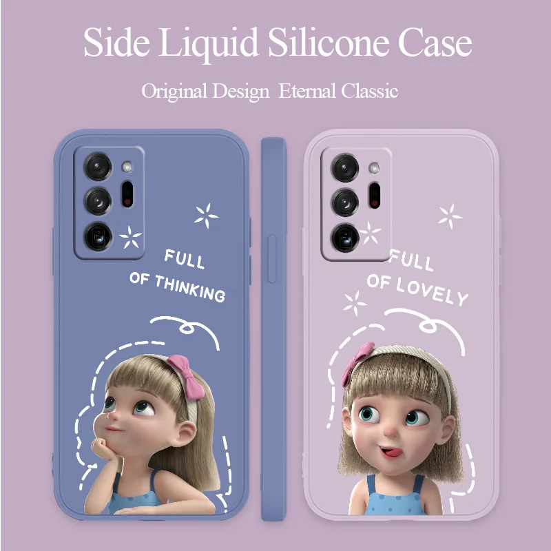 

Thinking Girl Silicone Case For Samsung Galaxy A72 A52 A42 A32 A22 A21S A02S A12 A02 A71 A51 A41 A31 Shockproof Soft Phone Cover