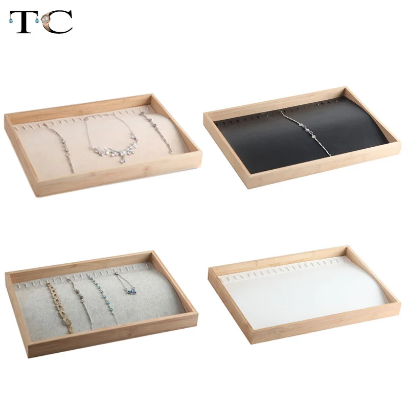 Бамбуковые деревянные ювелирные изделия лоток дисплей Ожерелье Подвески