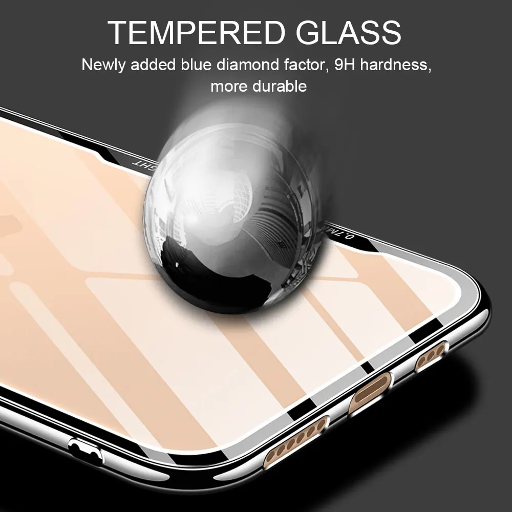 KISSCASE чехол из закаленного стекла для iPhone XS MAX X XR Защитный телефона s 11 Pro Max 7 8 Plus Coque