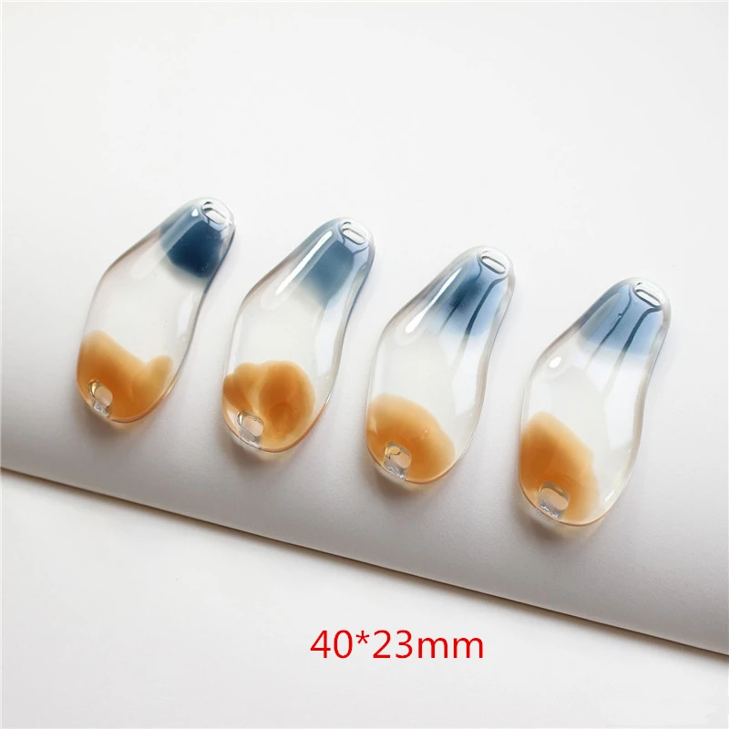 Spring style 30pcs/lot two holes geometry irregular shaped resin beads diy jewelry earring/bracelet pendants accessory | Украшения и