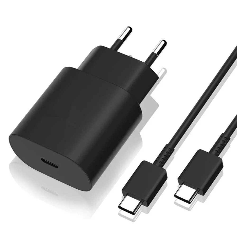 

For Samsung Note 10 25W Super Fast Charging Adapter PD Charger 1M USB C To USB-C Cable For Samsung Galaxy S20 Ultra S20+ A71 A51