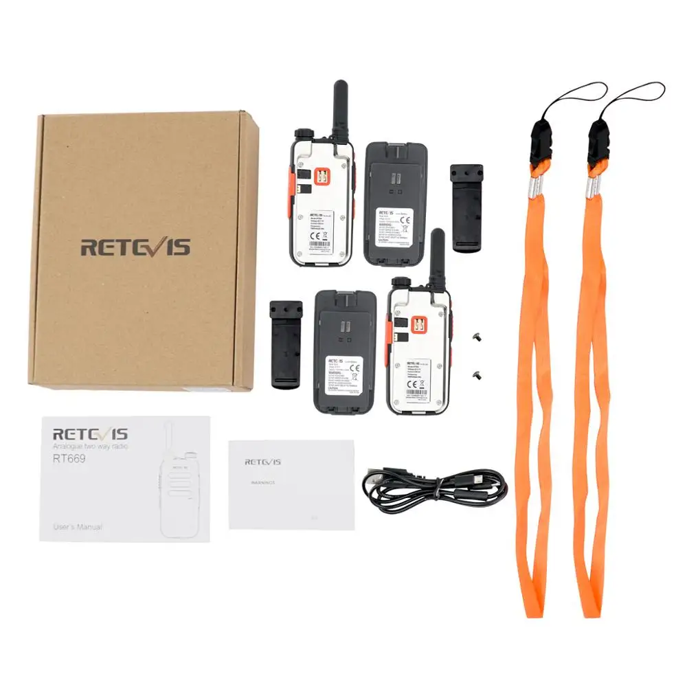 

2PCS Retevis RT669/RT69 Portable Walkie Talkie PMR Radio PMR446 VOX Two Way Radio Communicator Transceiver Handy Walkie-Talkie