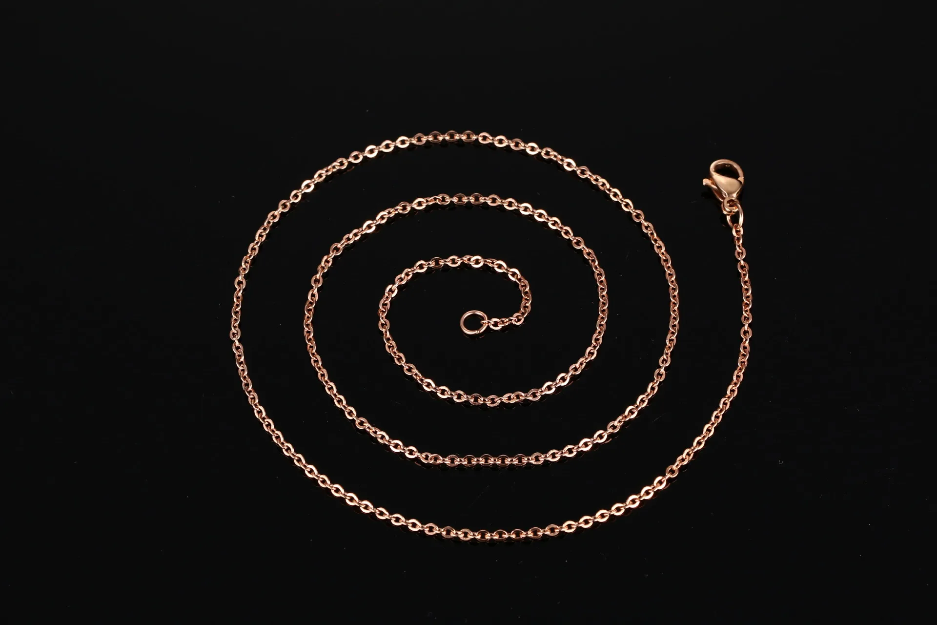

FNL CH05 stainless necklace hot sell popular single lady Unhusked rice shape rose color chain lover gift women jewelry