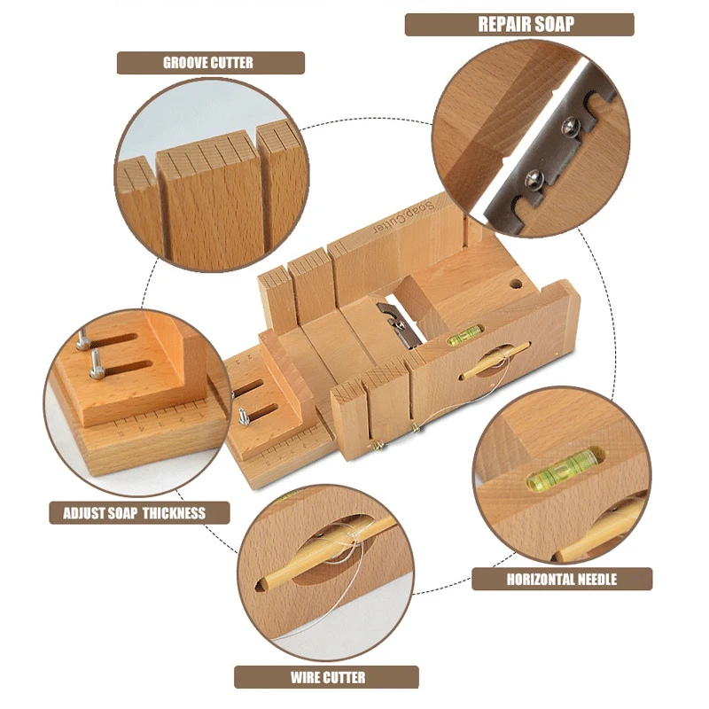 Adjustable Wooden Soap Cutter Wire Slicer DIY Homemade Making Tool Bar Loaf Kit With Beveler Planer and Repair | Дом и сад