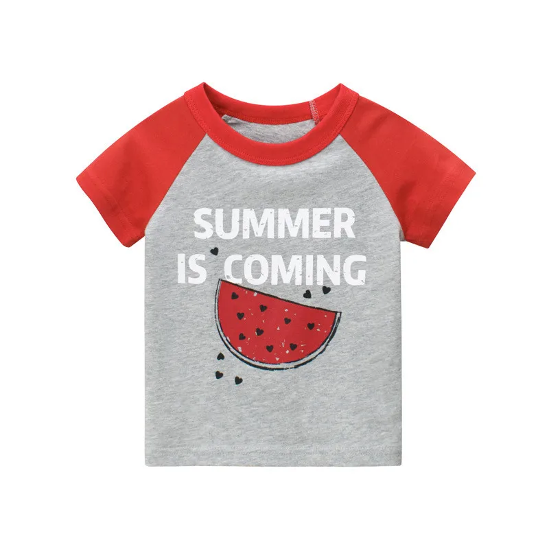 Одежда для маленьких мальчиков Детская футболка хлопковая дышащая мягкая серая