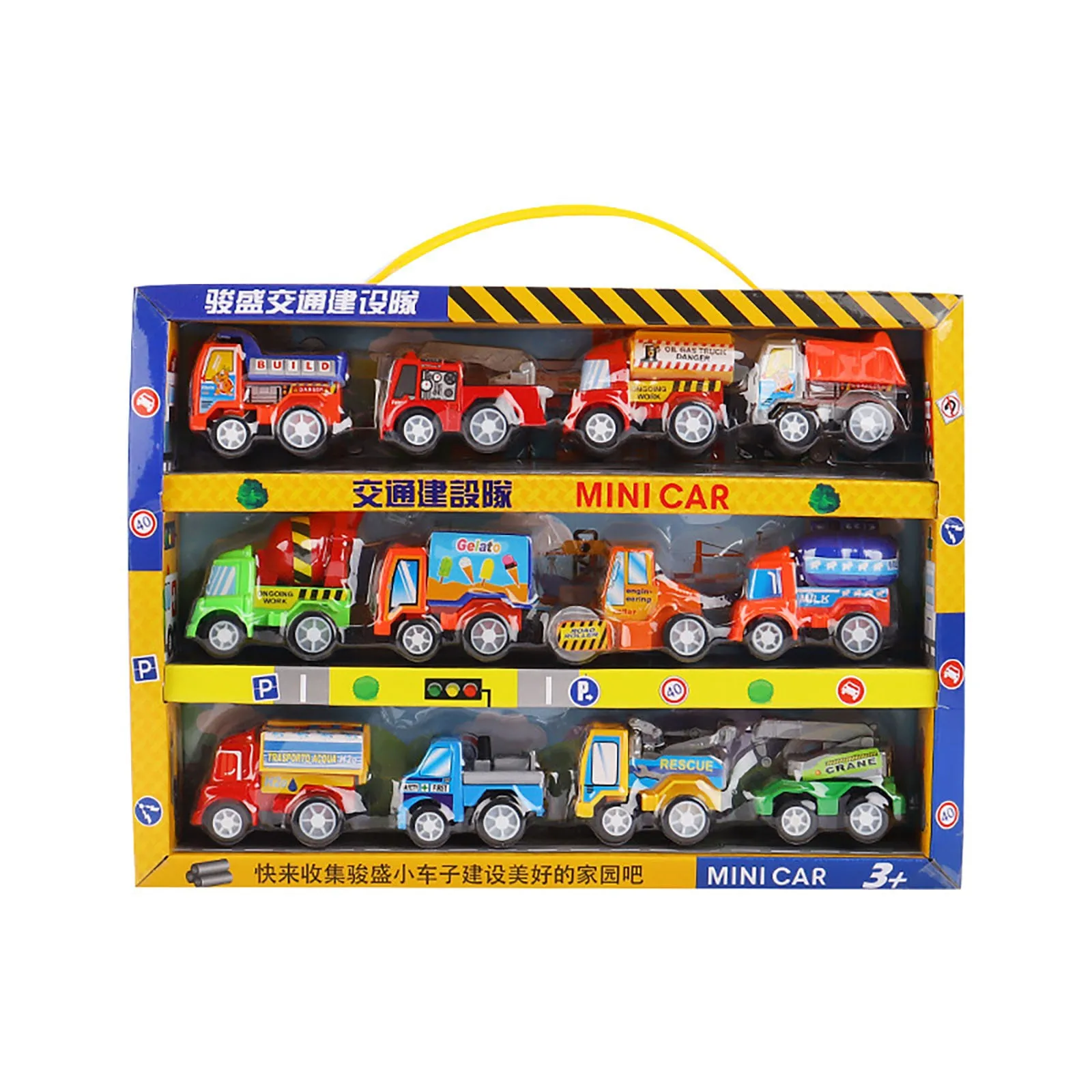 

Children's Toy Car Model Portable Box Palm Treasure Mini Plastic Toy Car Vehicle Fire Truck Taxi Model Kid Mini Cars Boy Toys