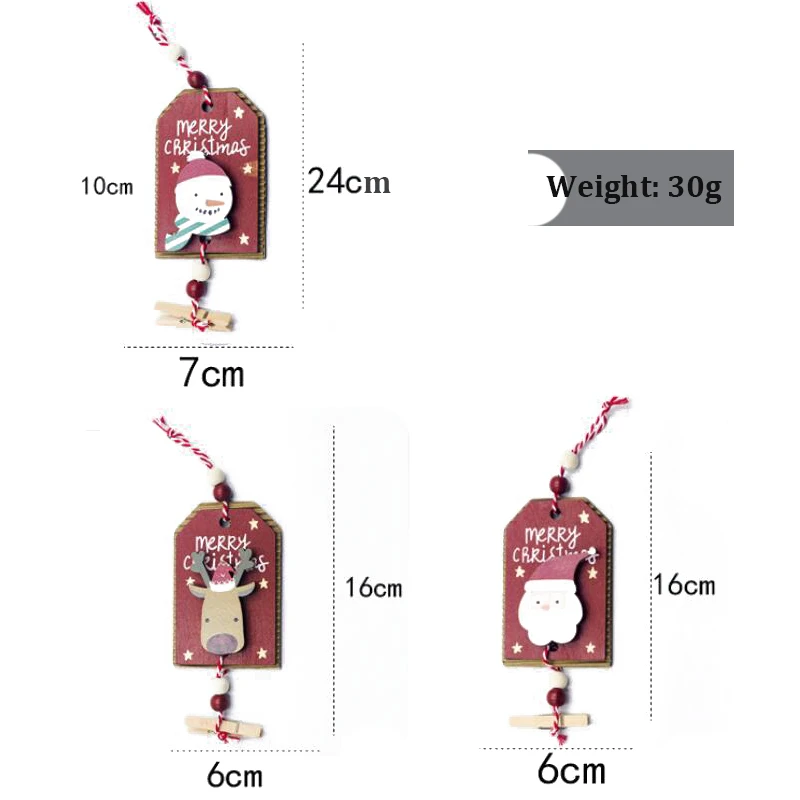 Новые рождественские украшения деревянная окрашенная подвеска с Санта-Клаусом