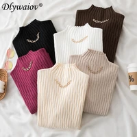 2022 half high collar pullover sweater female autumn winter bottoming knitted sweater top women solid sweater casual clothes