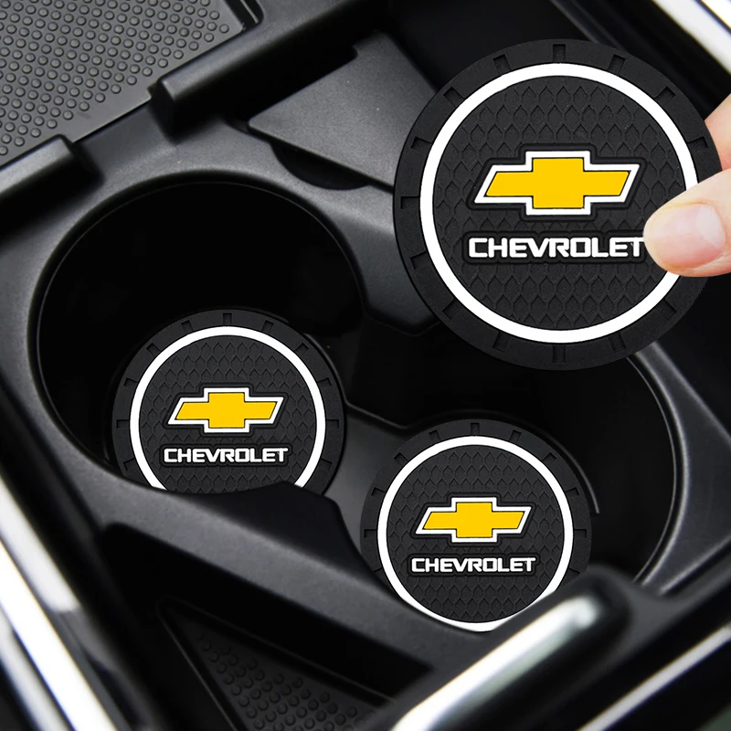 

Car Badge Coaster Water Cup Slot Non-Slip Mat Waterproof Drink Bottle Pad Accessories For Chevrolet Captiva Colorado Cruze Spark